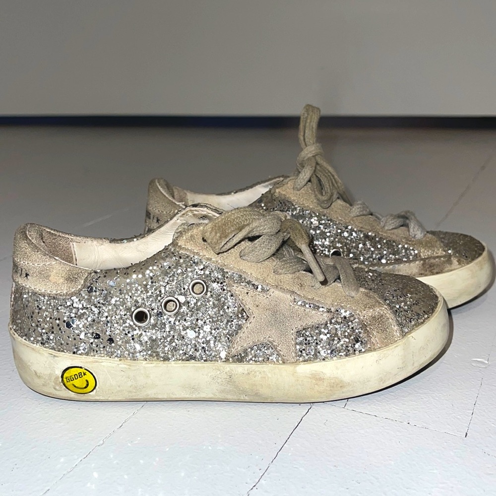 GIRLS Golden Goose Silver Sparkle sneakers (Size 26)